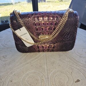 Brahmin Shimmering Purple Shoulder Bag